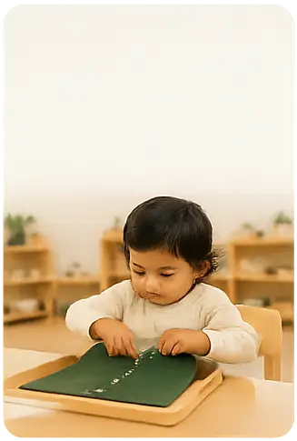 Toddler developing gross motor control through movement